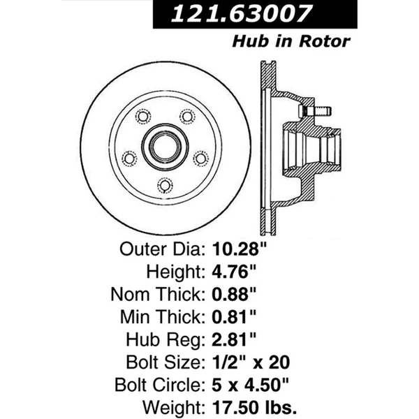 Centric 121.63007 Brake Rotor Front