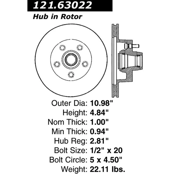 Centric 121.63022 Brake Rotor Front