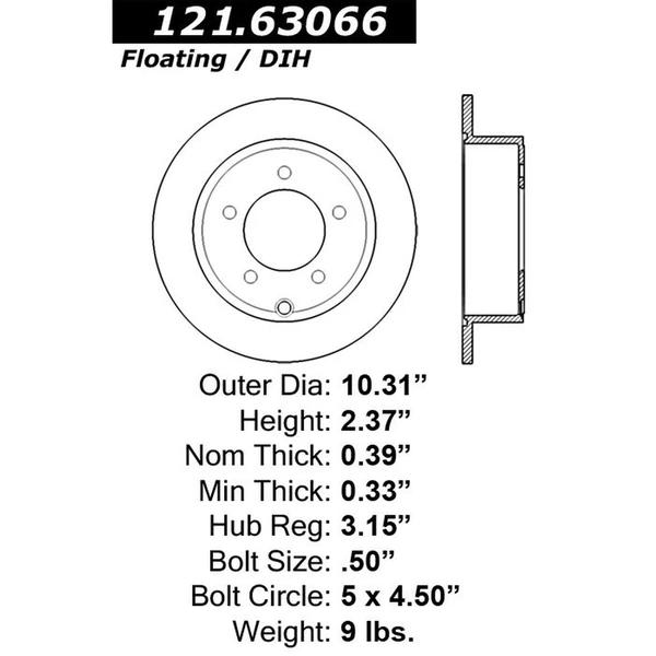 Centric 121.63066 Brake Rotor