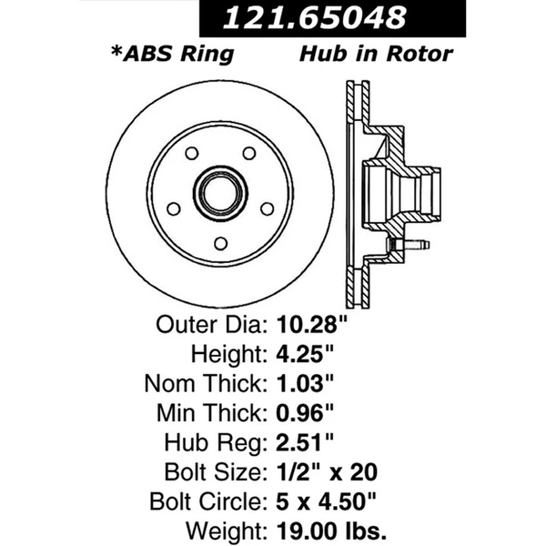 Centric 121.65048 Brake Rotor Front