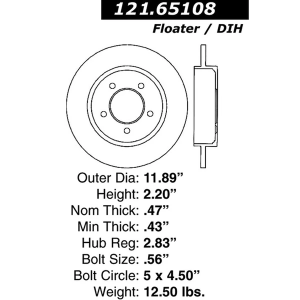 Centric 121.65108 Brake Rotor Rear