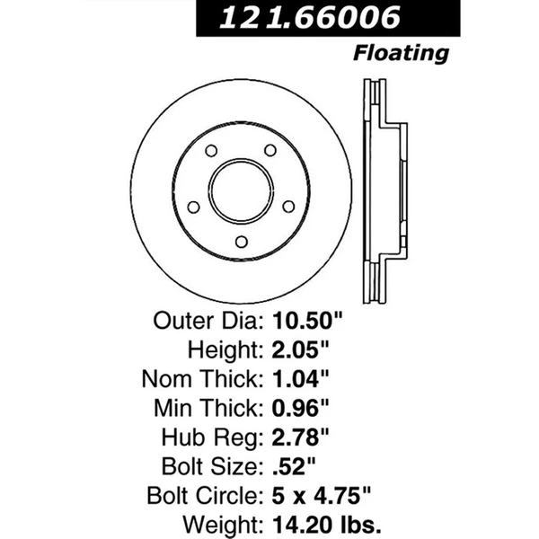 Centric 121.66006 Brake Rotor