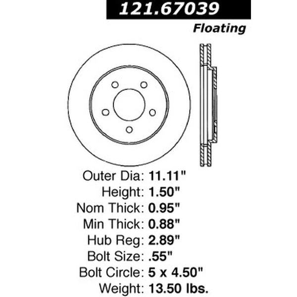 Centric 121.67039 Brake Rotor Front