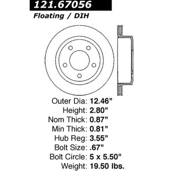 Centric 121.67056 Brake Rotor Rear