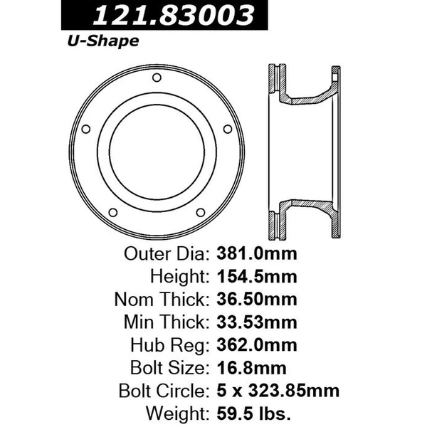 Centric 121.83003 Brake Rotor