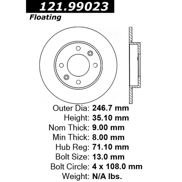 Centric 121.99023 Brake Rotor Rear