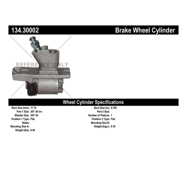 Drum Brake Wheel Cylinder - Rear Side - Centric 134.30002