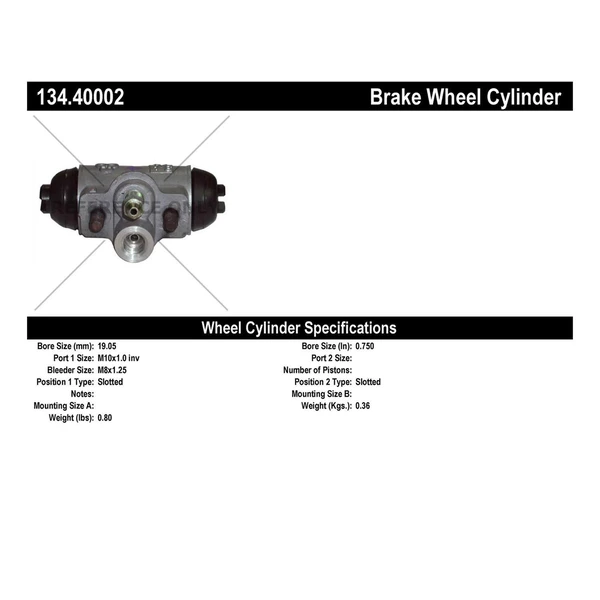 Drum Brake Wheel Cylinder - Rear Side - Centric 134.40002