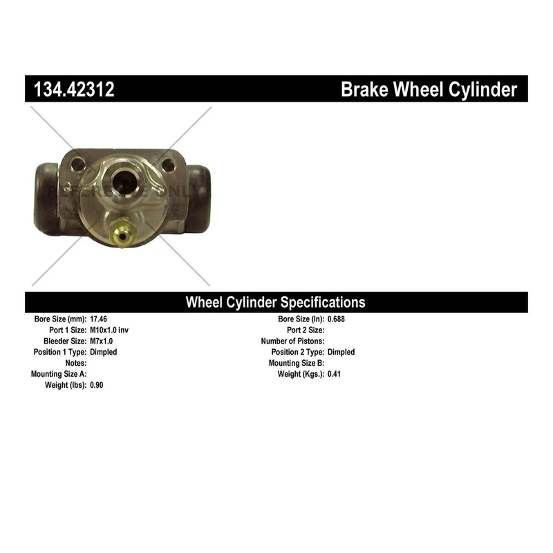Drum Brake Wheel Cylinder - Rear Side - Centric 134.42312