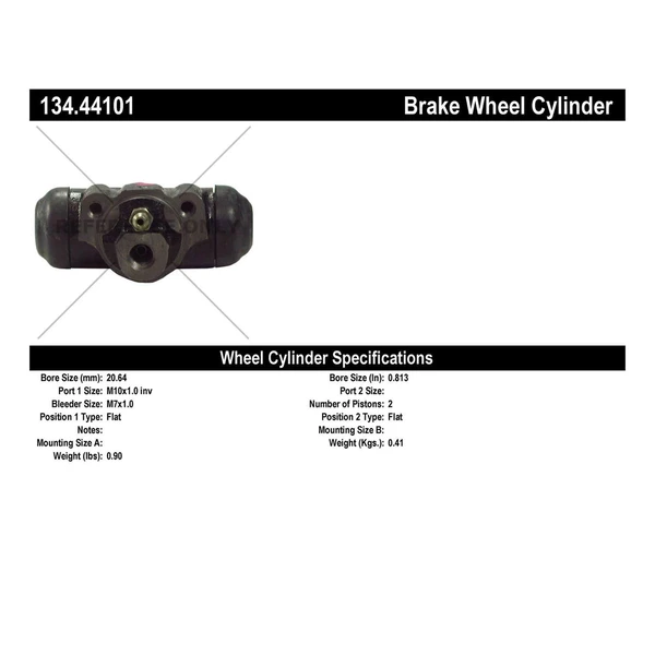 Drum Brake Wheel Cylinder - Rear Side - Centric 134.44101