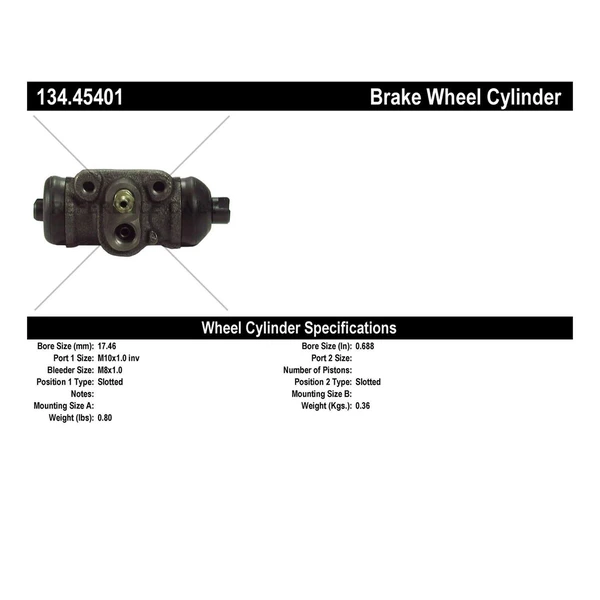 Drum Brake Wheel Cylinder - Rear Side - Centric 134.45401