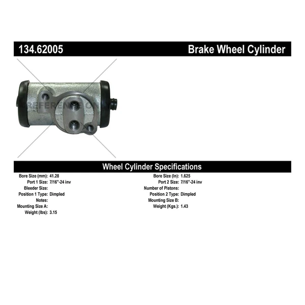 Drum Brake Wheel Cylinder - Rear Side - Centric 134.62005