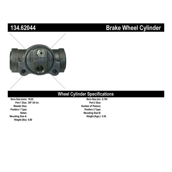 Drum Brake Wheel Cylinder - Rear Side - Centric 134.62044
