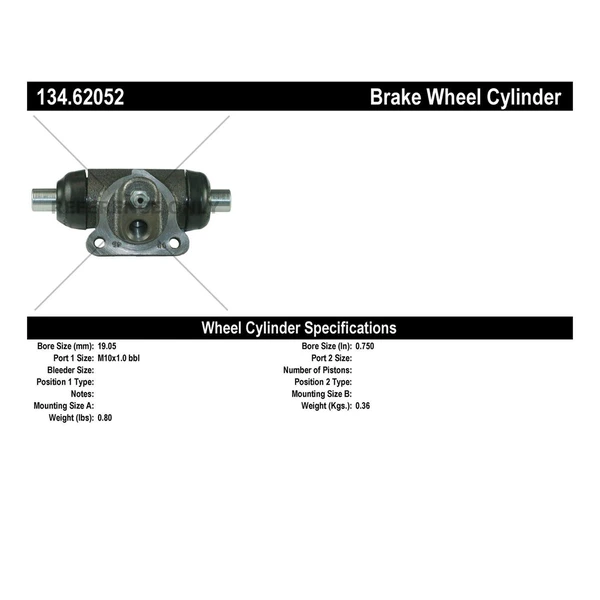 Drum Brake Wheel Cylinder - Rear Side - Centric 134.62052