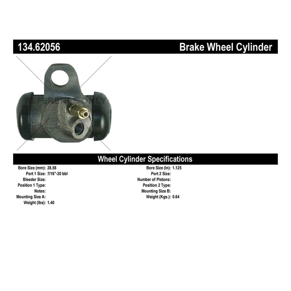 Drum Brake Wheel Cylinder - Front Left Driver Side - Centric 134.62056