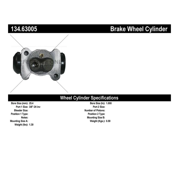Drum Brake Wheel Cylinder - Rear Left Driver Side - Centric 134.63005