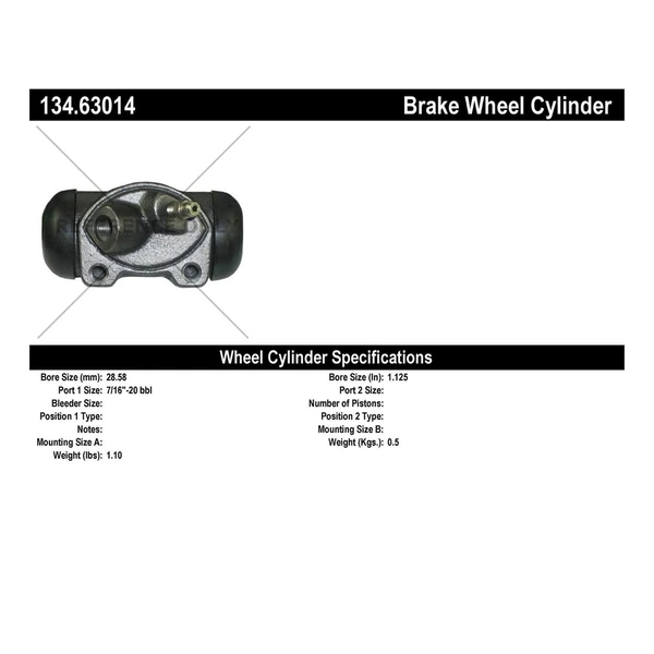Drum Brake Wheel Cylinder - Centric 134.63014