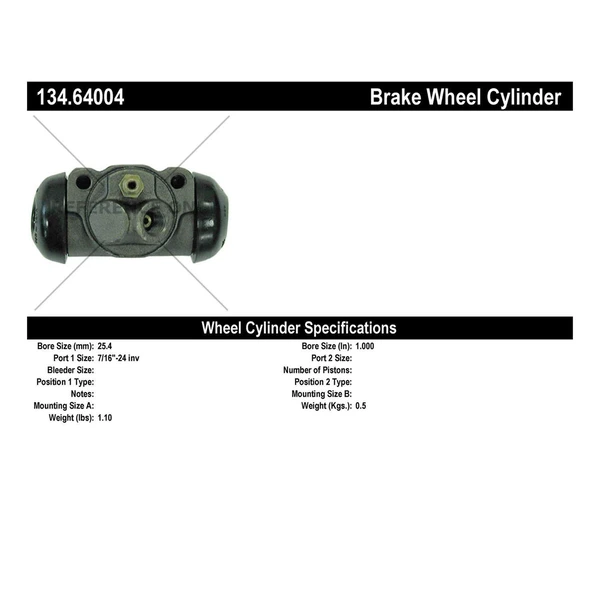 Drum Brake Wheel Cylinder - Centric 134.64004
