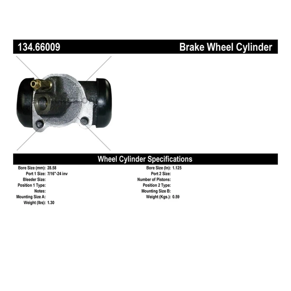 Drum Brake Wheel Cylinder - Rear Left Driver Side - Centric 134.66009