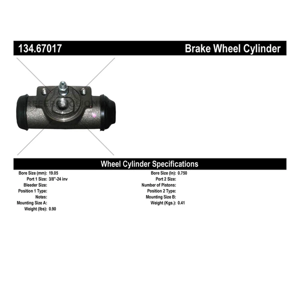 Drum Brake Wheel Cylinder - Rear Side - Centric 134.67017