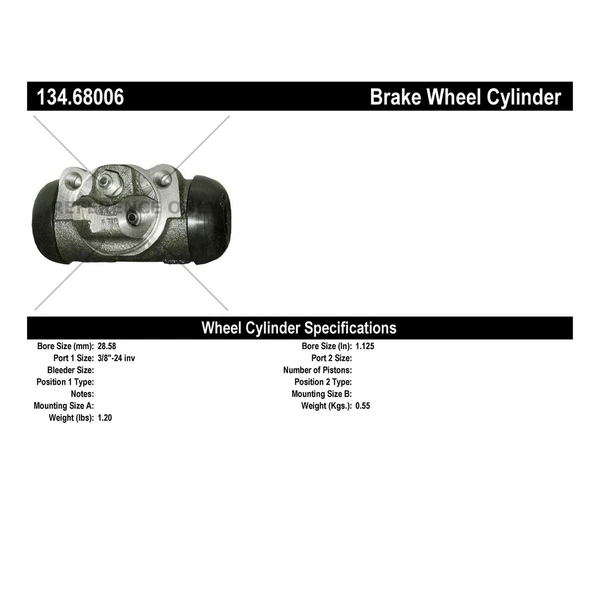 Drum Brake Wheel Cylinder - Centric 134.68006