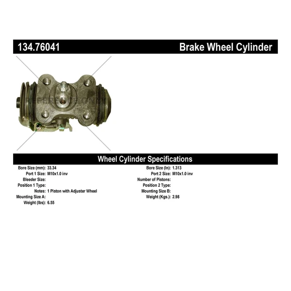 Drum Brake Wheel Cylinder - Rear Right Forward - Centric 134.76041