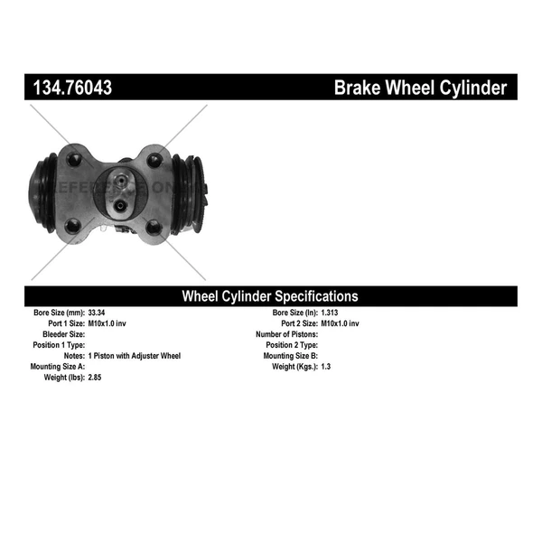 Drum Brake Wheel Cylinder - Rear Left Forward - Centric 134.76043