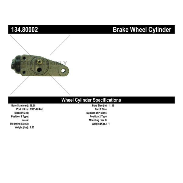 Drum Brake Wheel Cylinder - Front Right Passenger Side - Centric 134.80002