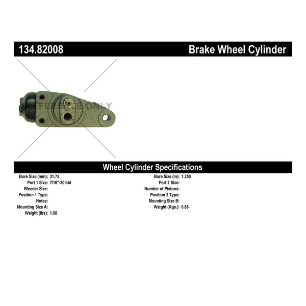 Drum Brake Wheel Cylinder - Front Right Passenger Side - Centric 134.82008