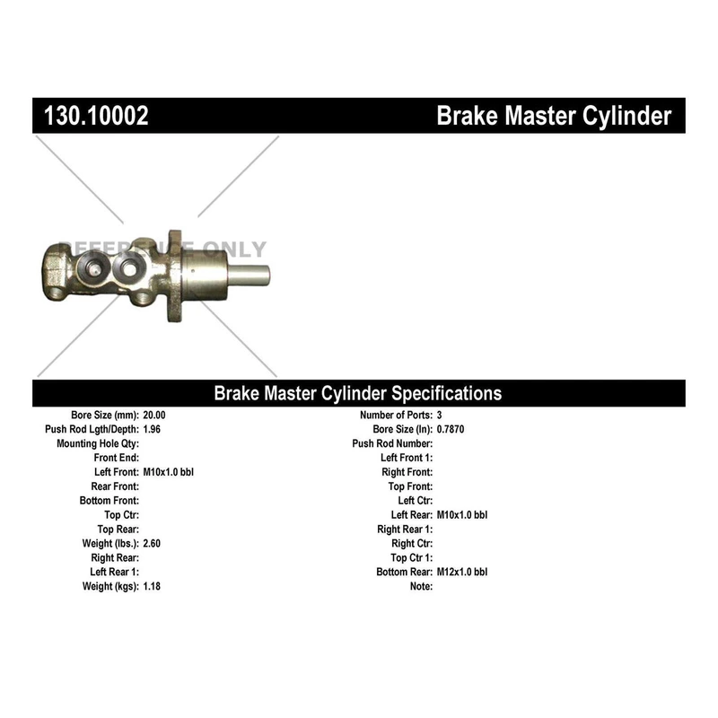 Brake Master Cylinder - Centric 130.10002