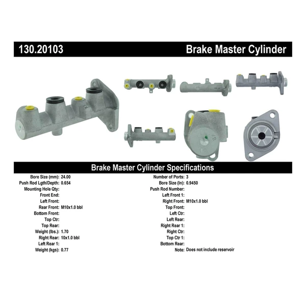 Brake Master Cylinder - Centric 130.20103