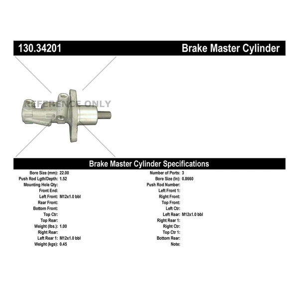 Brake Master Cylinder - Centric 130.34201