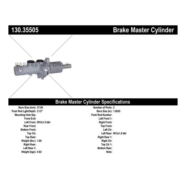 Brake Master Cylinder - Centric 130.35505
