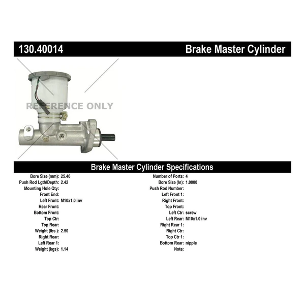 Brake Master Cylinder - Centric 130.40014