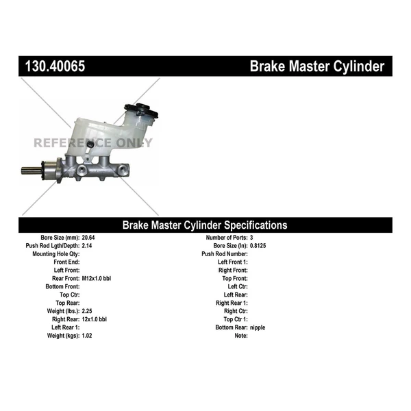 Brake Master Cylinder - Centric 130.40065