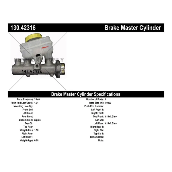 Brake Master Cylinder - Centric 130.42316
