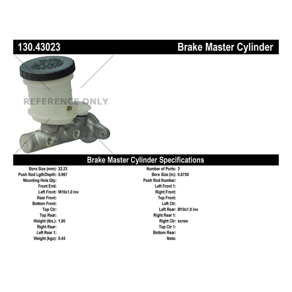 Brake Master Cylinder - Centric 130.43023