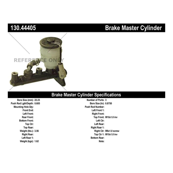 Brake Master Cylinder - Centric 130.44405