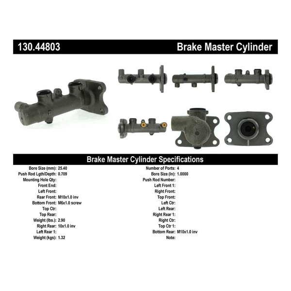 Brake Master Cylinder - Centric 130.44803