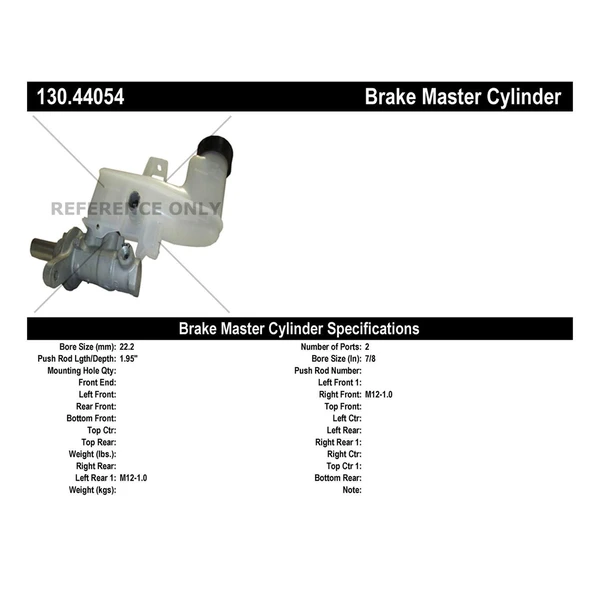 Brake Master Cylinder - Centric 130.44054