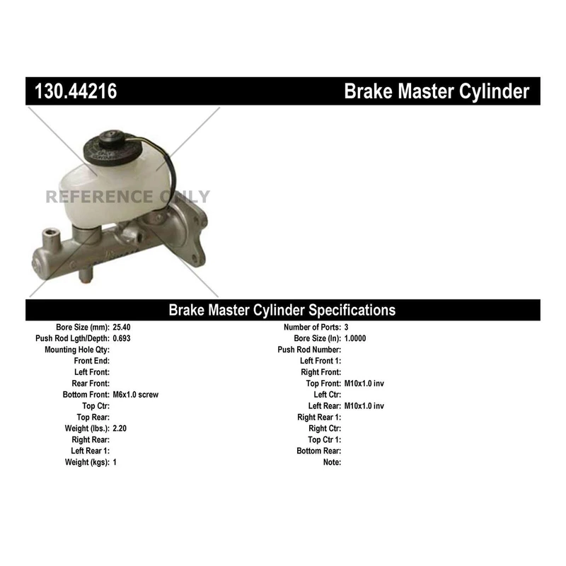 Brake Master Cylinder - Centric 130.44216