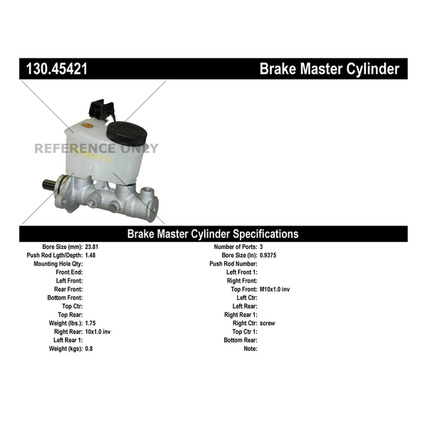 Brake Master Cylinder - Centric 130.45421