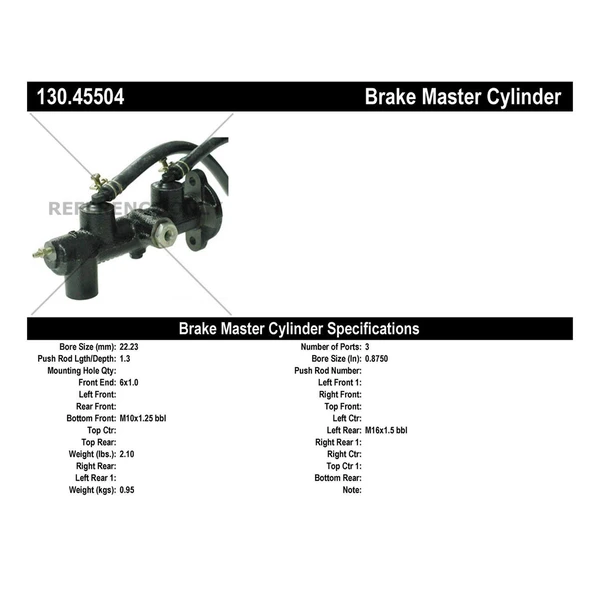 Brake Master Cylinder - Centric 130.45504