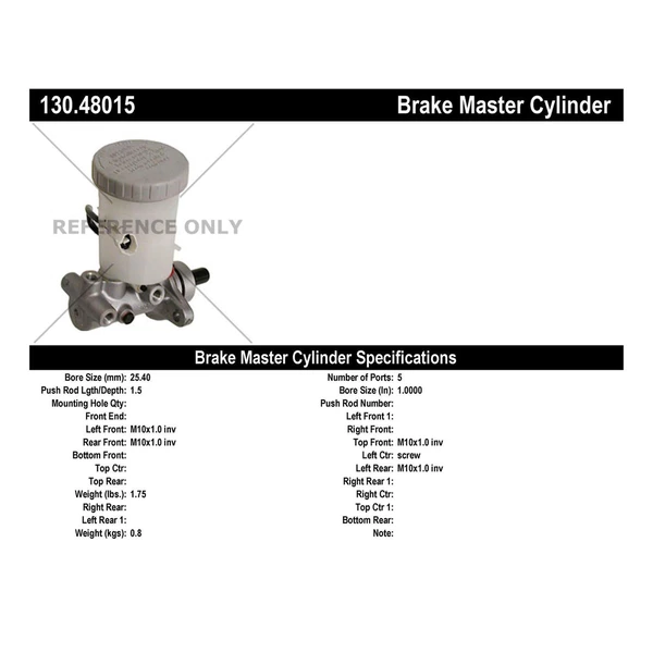 Brake Master Cylinder - Centric 130.48015