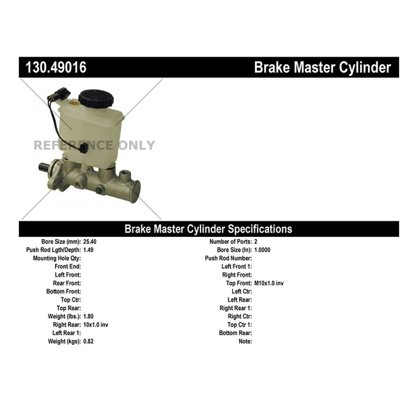 Brake Master Cylinder - Centric 130.49016