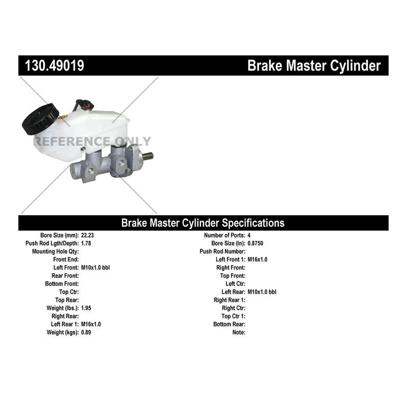 Brake Master Cylinder - Centric 130.49019