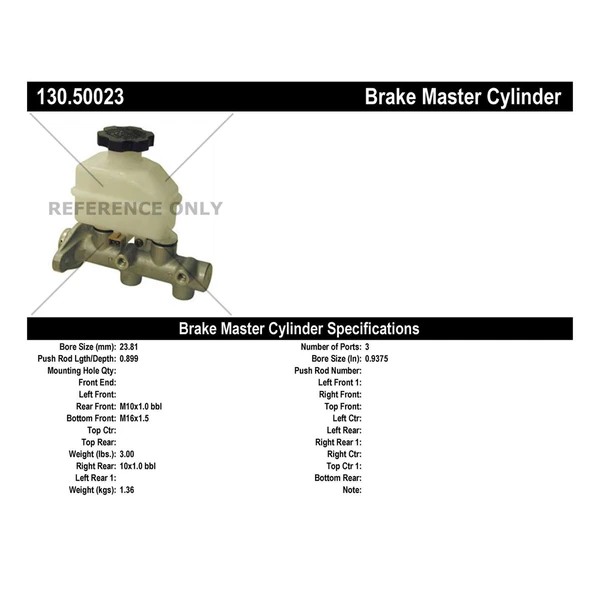 Brake Master Cylinder - Centric 130.50023
