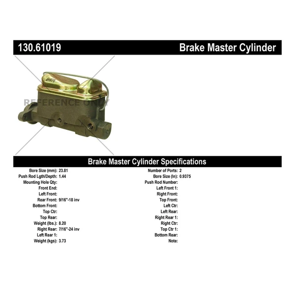 Brake Master Cylinder - Centric 130.61019