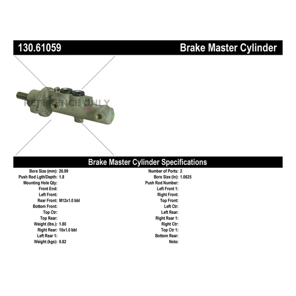 Brake Master Cylinder - Centric 130.61059