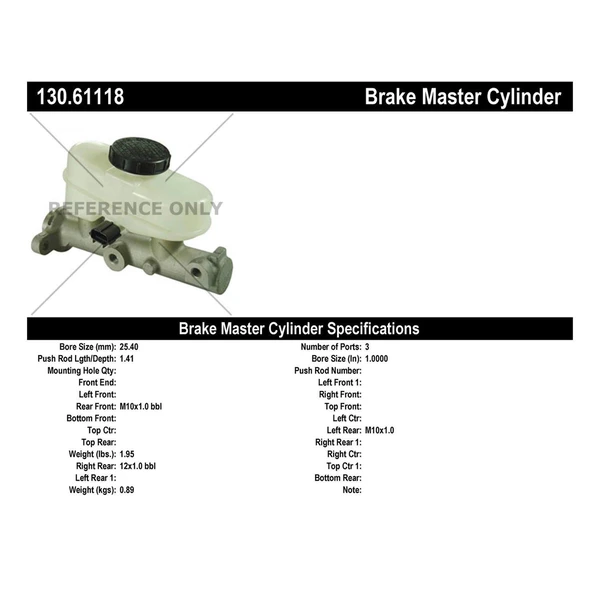 Brake Master Cylinder - Centric 130.61118